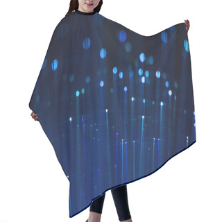 Personality  Blue Luminous Abstract Background, Digital Fiber Optic Connection Concept. Hair Cutting Cape