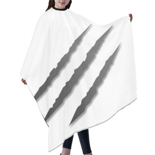 Personality  Claw Marks On A White Isolated Background Hair Cutting Cape