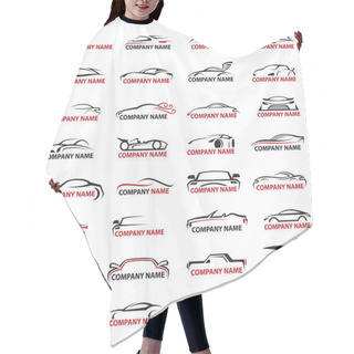 Personality  Car Icon Set Hair Cutting Cape