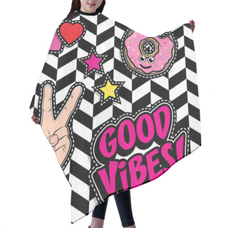 Personality  Pop Art Fashion Chic Patches Hair Cutting Cape