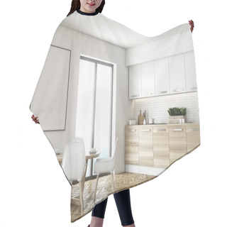 Personality  White And Wooden Kitchen Corner, Poster Hair Cutting Cape