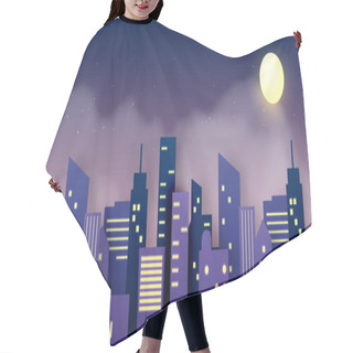 Personality  City Star Paper Art Style In Pastel Color Scheme Vector Illustration Hair Cutting Cape