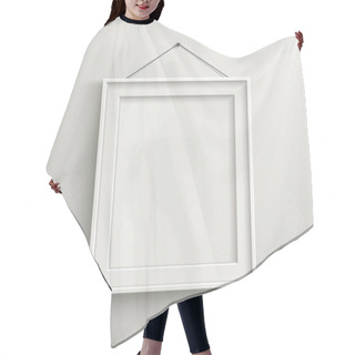 Personality  Blank Frame On White Wall With Shadow Hair Cutting Cape