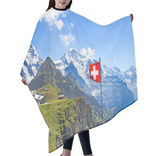 Personality  Swiss Flag Hair Cutting Cape