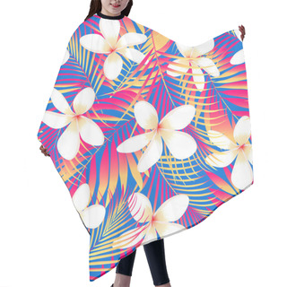 Personality  Tropical Flowers With Leaves Seamless Pattern Hair Cutting Cape