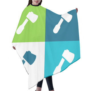 Personality  Ax Flat Four Color Minimal Icon Set Hair Cutting Cape