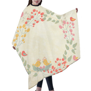 Personality  Background With Flowers And Birds Hair Cutting Cape