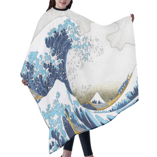Personality  Hokusai's The Great Wave Of Kanagawa Adult Coloring Page Hair Cutting Cape