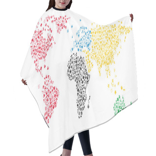 Personality  World Map With Education Icons Hair Cutting Cape