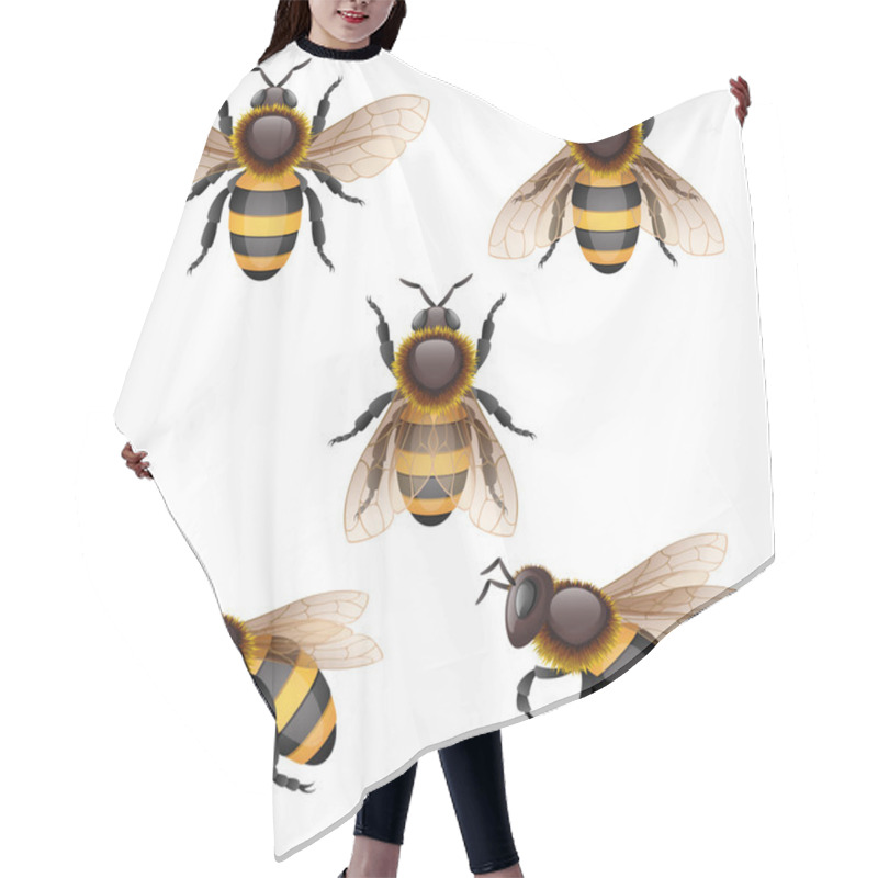 Personality  Bees On White Hair Cutting Cape