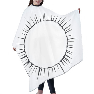 Personality  Sun. Vector Drawing Hair Cutting Cape