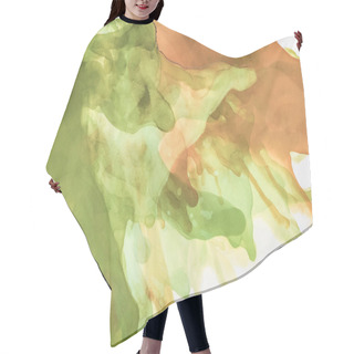 Personality  Beautiful Brown And Green Splashes Of Alcohol Inks As Abstract Background Hair Cutting Cape