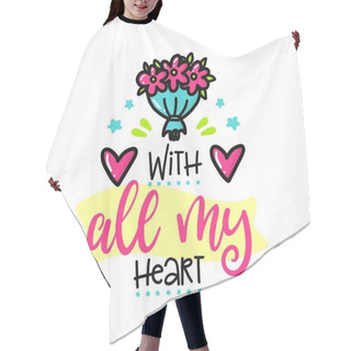 Personality  Vector Hand Drawn Lettering Poster Hair Cutting Cape