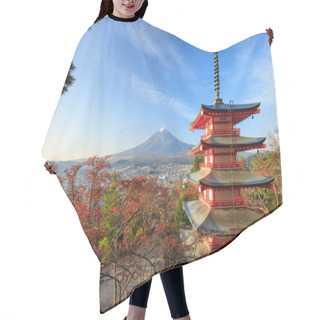 Personality  Mt. Fuji With Chureito Pagoda At Sunrise, Fujiyoshida, Japan Hair Cutting Cape