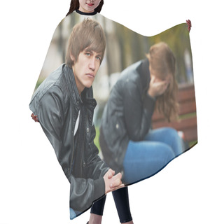 Personality  Relationship Difficulties Of Young Couple Hair Cutting Cape