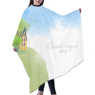 Personality  Watercolor Spring Landscape Hair Cutting Cape