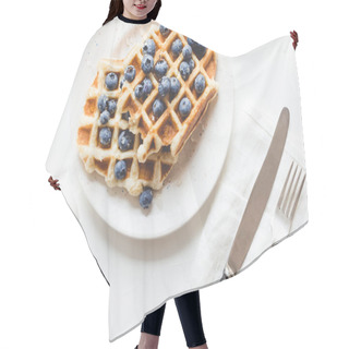 Personality  Tasty Waffles With Blueberries Hair Cutting Cape