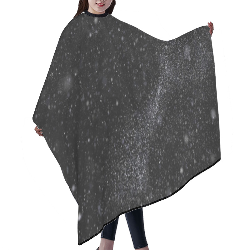 Personality  Flying Abstract Dust Particles On Black Background Hair Cutting Cape