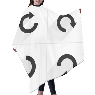 Personality  4 Arrow Icon Refresh, Rotation, Reset, Repeat, Reload Sign Set Hair Cutting Cape