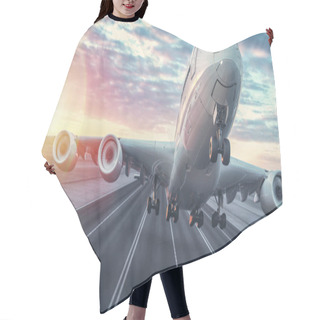 Personality  Airplane Taking Off From The Airport. Hair Cutting Cape