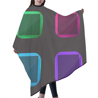 Personality  Black Square Four Color Glass Button Icon Hair Cutting Cape