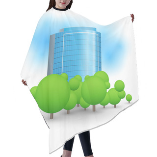 Personality  Skyscrapers Business Centre. Vector Illustration. Hair Cutting Cape