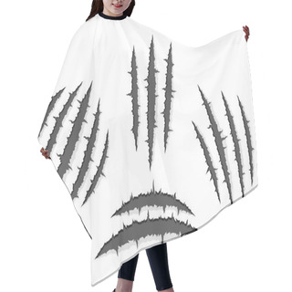 Personality  Monster Claw, Hand Scratch, Rip Through White Background Hair Cutting Cape