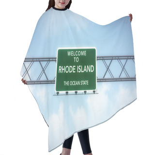 Personality  Rhode Island USA State Welcome To Highway Road Sign Hair Cutting Cape