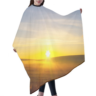 Personality  Sunrise Over Summer Field. Hair Cutting Cape