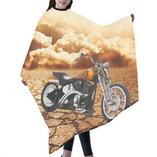 Personality  Motorcycle In A Desert Hair Cutting Cape