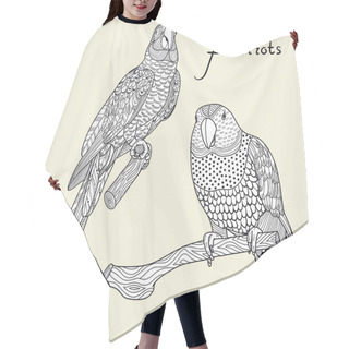 Personality  Two Parrots. Vector Illustration Hair Cutting Cape