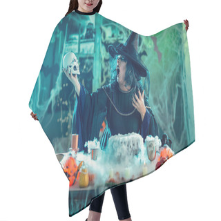 Personality  Witch Tellis Magic Words To Skull Hair Cutting Cape
