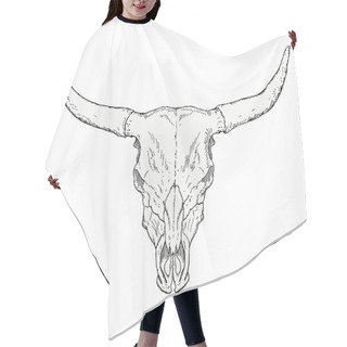 Personality  Hand Drawing Bull Skull Hair Cutting Cape