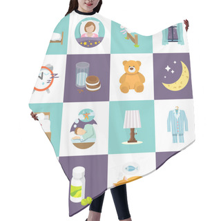 Personality  Sleep Time Icons Flat Hair Cutting Cape