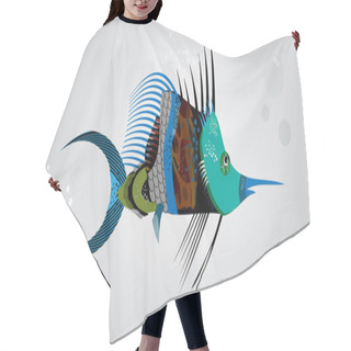 Personality  Abstract Fish. Vector Illustration Hair Cutting Cape