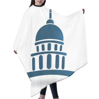 Personality  Capitol Building Illustration Icon Vector Logo Design Hair Cutting Cape
