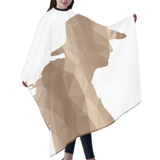 Personality  Low Poly Woman Silhouette Hair Cutting Cape