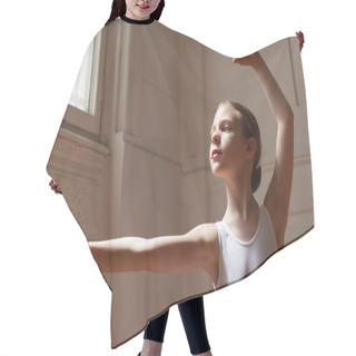 Personality  Young Ballerina Posing Hair Cutting Cape