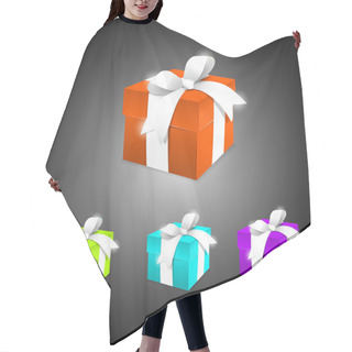 Personality  A Set Of Colorful Gift Boxes. Vector Illustration. Hair Cutting Cape