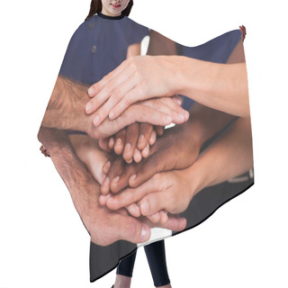 Personality  Multiracial Hands Together To Form Teamwork Hair Cutting Cape