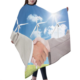 Personality  Composite Image Of Side View Of Shaking Hands Hair Cutting Cape