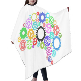 Personality  Artificial Intelligence With Human Brain Shape And Gears Hair Cutting Cape