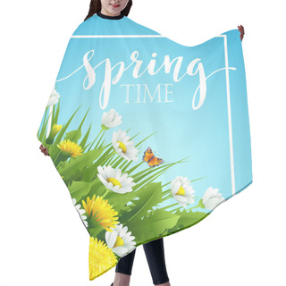 Personality  Fresh Spring Background With Grass, Dandelions And Daisies. Vector Illustration Hair Cutting Cape