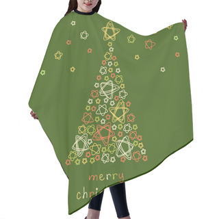 Personality  Christmas Tree Of Doodles Stars Hair Cutting Cape
