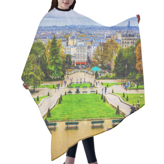 Personality  View From Montmartre To Autumn Rainy Paris. Hair Cutting Cape