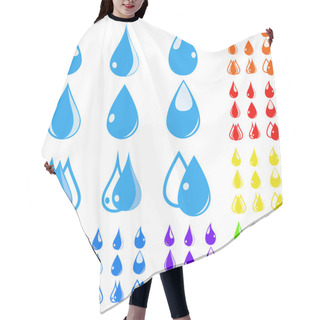 Personality  Sets Of Multicolored Water Drops Hair Cutting Cape