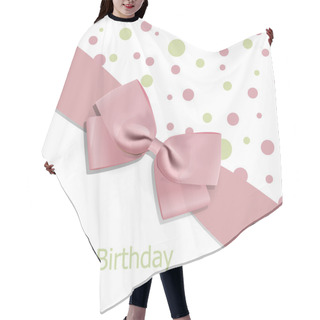 Personality  Vector Birthday Background With Bow Hair Cutting Cape