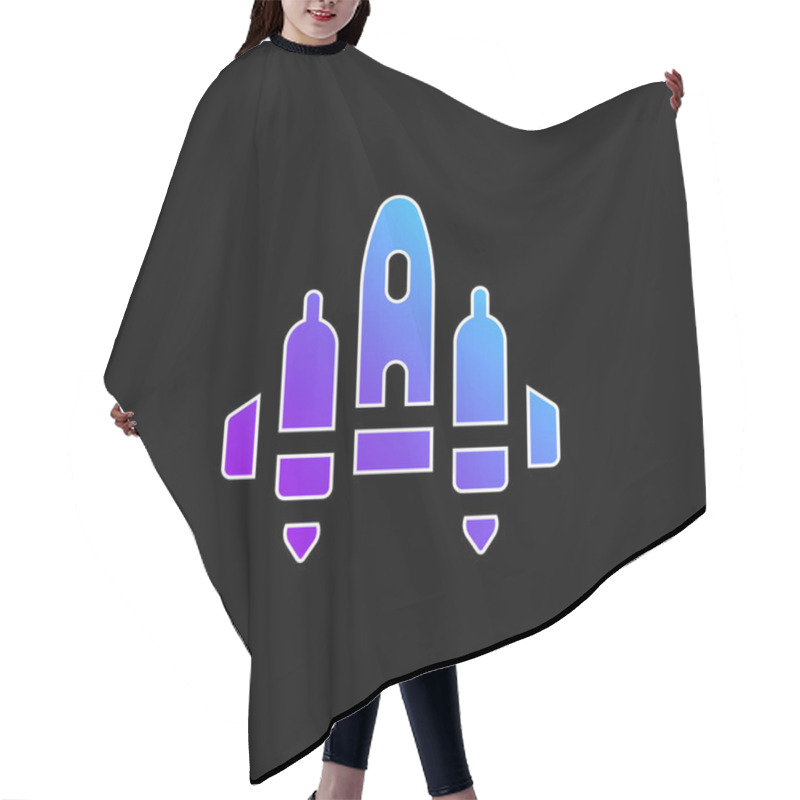 Personality  Aircraft Blue Gradient Vector Icon Hair Cutting Cape