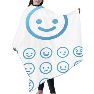 Personality  Vector Smile Icon Set Hair Cutting Cape