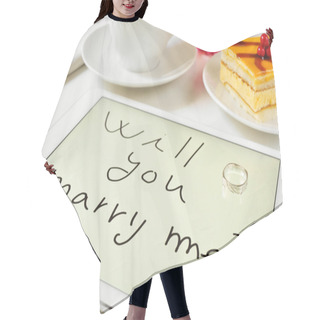 Personality  Will You Marry Me Written In A Tablet Computer Hair Cutting Cape